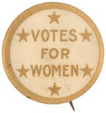 "VOTES FOR WOMEN" SUFFRAGE SIX STAR BUTTON.
