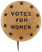 "VOTES FOR WOMEN" SUFFRAGE TEN STAR BUTTON.