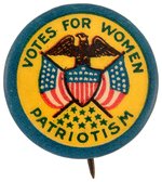 "VOTES FOR WOMEN" SUFFRAGE TWELVE STAR FLAG BUTTON.