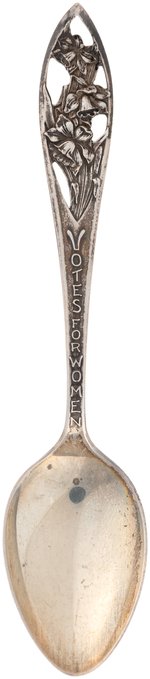 "VOTES FOR WOMEN" SUFFRAGE DIE CUT STERLING SILVER SPOON.