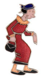 POPEYE, OLIVE OYL, WIMPY ENAMELED METAL PINS ON CARDS/WHEATENA CEREAL PREMIUMS.