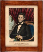 LINCOLN "SIXTEENTH PRESIDENT OF THE UNITED STATES" HAND COLORED CURRIER PRINT.