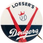 C. 1941 BROOKLYN DODGERS CHAMPIONS "LOESER'S" DEPARTMENT STORE BUTTON.