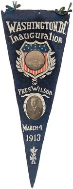 WILSON RARE APPLIED PORTRAIT 1912 INAUGURAL FELT PENNANT.