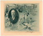 "DINNER TO WILLIAM HOWARD TAFT" NEW YORK LOTOS CLUB PRINT SIGNED AS PRESIDENT.