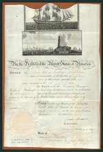 "JAMES MADISON" SIGNED 1809 SHIPS PASSPORT DOCUMENT.