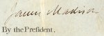 "JAMES MADISON" SIGNED 1809 SHIPS PASSPORT DOCUMENT.