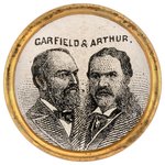 "GARFIELD ARTHUR" BRASS FRAME CARDBOARD JUGATE STICKPIN DeWITT-1880-30.