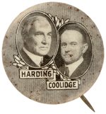 HARDING & COOLIDGE 1920 JUGATE BUTTON HAKE #26.