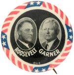 ROOSEVELT & GARNER PATRIOTIC BORDER JUGATE BUTTON HAKE #305.