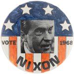 "VOTE NIXON 1968" BUTTON BY ARTIST DAVID RUSSELL.