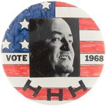 HUMPHREY "VOTE HHH 1968" BUTTON BY ARTIST DAVID RUSSELL.