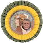 CARTER "FOR PRESIDENT 1980" PORTRAIT BUTTON BY ARTIST DAVID RUSSELL.