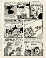 DRAG CARTOONS #16 "YOU CAN LEAD A HORSE TO WATER" COMPLETE COMIC STORY ORIGINAL ART BY DENNIS ELLEFSON.