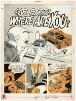 DRAG CARTOONS #1 CAR 54, WHERE ARE YOU? SPOOF COMPLETE COMIC STORY ORIGINAL ART BY WARREN TUFTS.