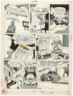 DRAG CARTOONS #1 CAR 54, WHERE ARE YOU? SPOOF COMPLETE COMIC STORY ORIGINAL ART BY WARREN TUFTS.