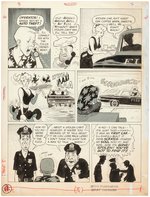 DRAG CARTOONS #1 CAR 54, WHERE ARE YOU? SPOOF COMPLETE COMIC STORY ORIGINAL ART BY WARREN TUFTS.