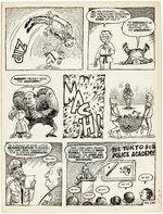 DRAG CARTOONS #39 "THE ADVENTURES OF BULL O'FUZZ" COMPLETE COMIC STORY ORIGINAL ART BY GILBERT SHELTON.