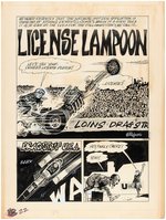 DRAG CARTOONS #6 "LICENSE LAMPOON" COMPLETE COMIC STORY ORIGINAL ART BY DENNIS ELLEFSON.