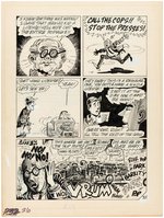 DRAG CARTOONS #6 "LICENSE LAMPOON" COMPLETE COMIC STORY ORIGINAL ART BY DENNIS ELLEFSON.