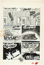 DRAG CARTOONS #2 "FREE WHEELIN 3 WHEELER" COMPLETE COMIC STORY ORIGINAL ART BY DENNIS ELLEFSON.