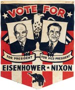 IKE & NIXON STRIKING JUGATE CAMPAIGN BANNER.