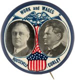 ROOSEVELT & CURLEY "WORK AND WAGES" COATTAIL JUGATE BUTTON HAKE #2020.