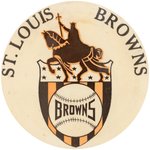 1944 ST. LOUIS BROWNS LARGE BUTTON (TEXT VARIETY).