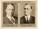 COX & ROOSEVELT RARE 1920 DEMOCRATIC CAMPAIGN OVERSIZED JUGATE POSTER.