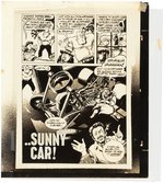 HOT ROD CARTOONS/CARtoons "SUNNY CAR!" COMPLETE COMIC STORY ORIGINAL ART BY ERROL McCARTHY.