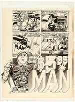 HOT ROD CARTOONS/CARtoons "$5.95 MAN" SIX MILLION DOLLAR MAN SPOOF COMPLETE COMIC STORY ORIGINAL ART BY ERROL McCARTHY.