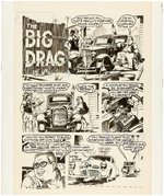 HOT ROD CARTOONS/CARtoons "THE BIG DRAG" COMPLETE COMIC STORY ORIGINAL ART BY ERROL McCARTHY.