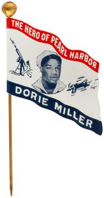 RARE DORIE MILLER "THE HERO OF PEARL HARBOR" CELLO FLAG STICKPIN.