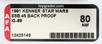 STAR WARS: THE EMPIRE STRIKES BACK - IG-88 45 BACK PROOF CARD AFA 80 NM.