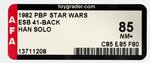 ONLY AFA-GRADED EXAMPLE PBP STAR WARS: THE EMPIRE STRIKES BACK - HAN SOLO 41 BACK AFA 85 NM+.