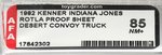 THE ADVENTURES OF INDIANA JONES IN RAIDERS OF THE LOST ARK - DESERT CONVOY TRUCK BOX PROOF SHEET AFA 85 NM+.