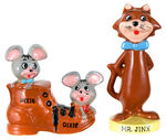 "MR. JINX/PIXIE & DIXIE" GLAZED CERAMIC FIGURE PAIR.