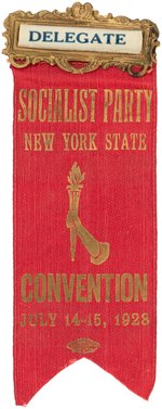 SOCIALIST PARTY CONVENTION 1928 "NEW YORK STATE" RIBBON.