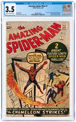 AMAZING SPIDER-MAN #1 MARCH 1963 CGC 3.5 VG- (FIRST J. JONAH JAMESON & THE CHAMELEON).