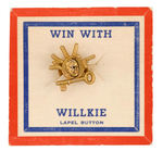 WILLKIE REBUS LAPEL STUD ON ORIGINAL CARD.