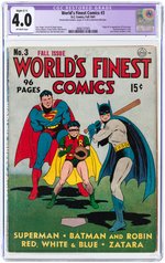 WORLD'S FINEST COMICS #3 FALL 1941 CGC RESTORED 4.0 SLIGHT (C-1) VG (FIRST SCARECROW).