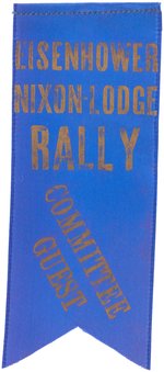 RARE "EISENHOWER NIXON LODGE RALLY COMMITTEE GUEST" RIBBON.