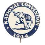 DEWEY NOMINATED CONVENTION BUTTON.