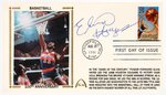 1991 ELVIN HAYES (HOF) SIGNED FIRST DAY COVER WITH SILK CACHE "100TH ANNIVERSARY BASKETBALL."