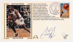 1992 SCOTTIE PIPPEN (HOF) SIGNED FIRST DAY COVER WITH SILK CACHE "1992 ALL-STAR."