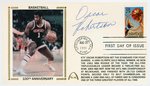 1991 OSCAR ROBERTSON (HOF) SIGNED FIRST DAY COVER WITH SILK CACHE "100TH ANNIVERSARY BASKETBALL."