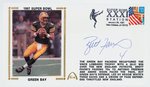 1997 BRETT FARVE (HOF) SIGNED FIRST DAY COVER WITH SILK CACHE "1997 SUPER BOWL GREEN BAY."