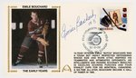 1992 EMILE BOUCHARD (HOF) SIGNED FIRST DAY COVER WITH SILK CACHE "THE EARLY YEARS."