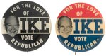 "FOR THE LOVE OF IKE VOTE REPUBLICAN" RARE REAL PHOTO SAMPLE BUTTON.