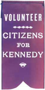 "VOLUNTEER CITIZENS FOR KENNEDY" SCARCE 1960 CAMPAIGN RIBBON.